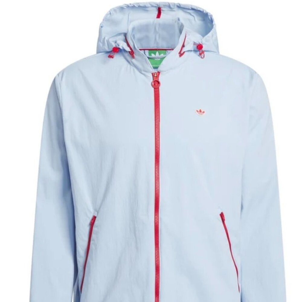 adidas Originals Convertible Hooded Full Zip Golf Jacket in Clear Sky Size Small